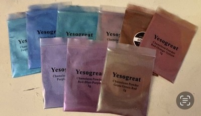 9 Colors Chameleon Mica Powder, Epoxy Resin Color Pigment Powder, Color Shift Mi