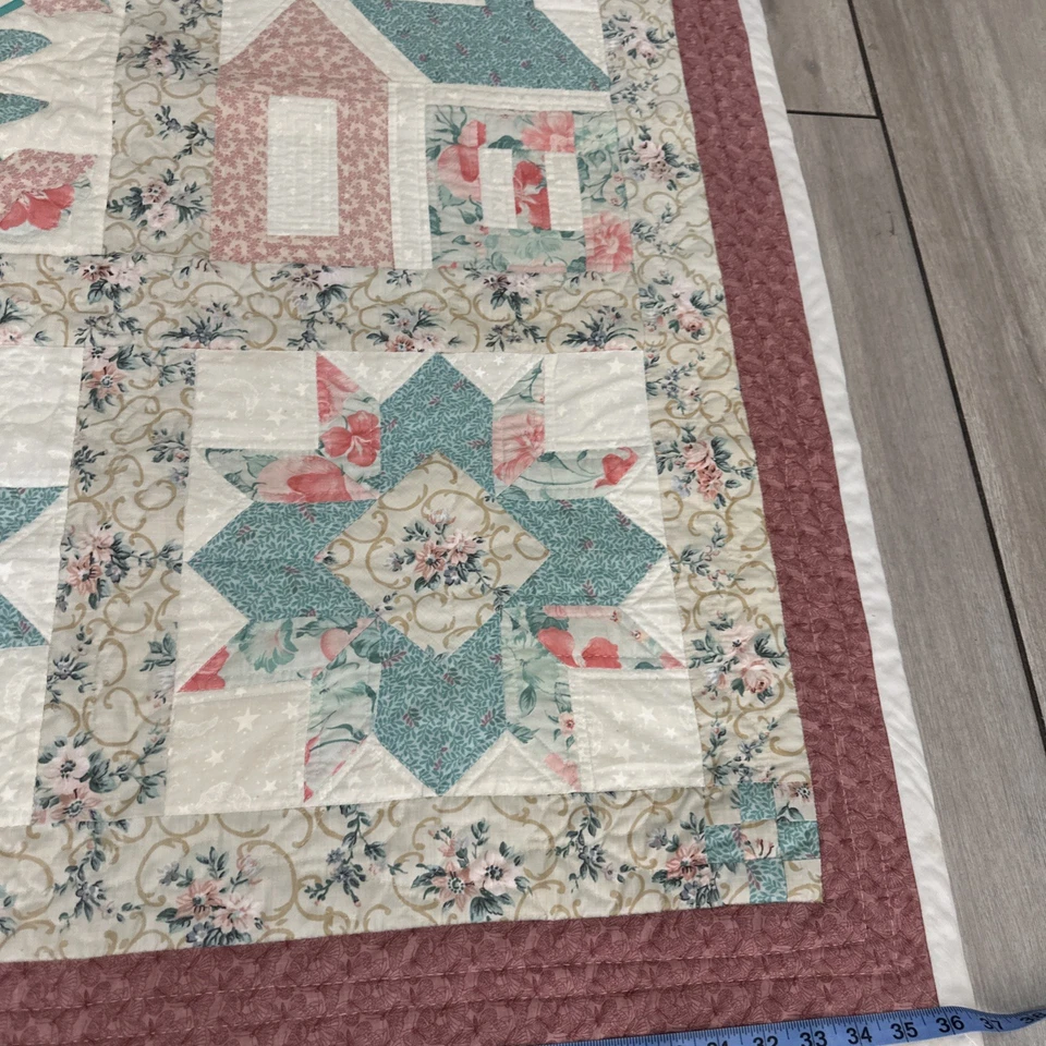 Manta de retazos para bebé hecha a mano 37x 52. Para niña vintage Foto 4 de 4