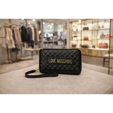 Love Moschino Black  Gold Studded Wristlet Wallet   Excellent Condition