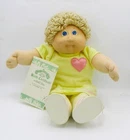 Vintage 1984 Cabbage Patch Kid Doll Wheat Loops Blue Eyes Yellow Outfit Shoes