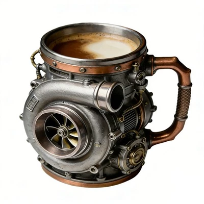 Turbocharger Coffee Mug Resin Engine 11oz Mechanical Coffee Mug With Handle