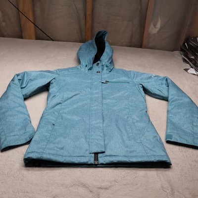 Roxy Jacket Womens XS Blue Hooded Full Zip Insulated Waterproof Winter Ski Snow