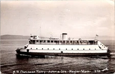Astoria Oregon to Megler Washington M.R. Chessman Ferry RPPC Postcard      32720