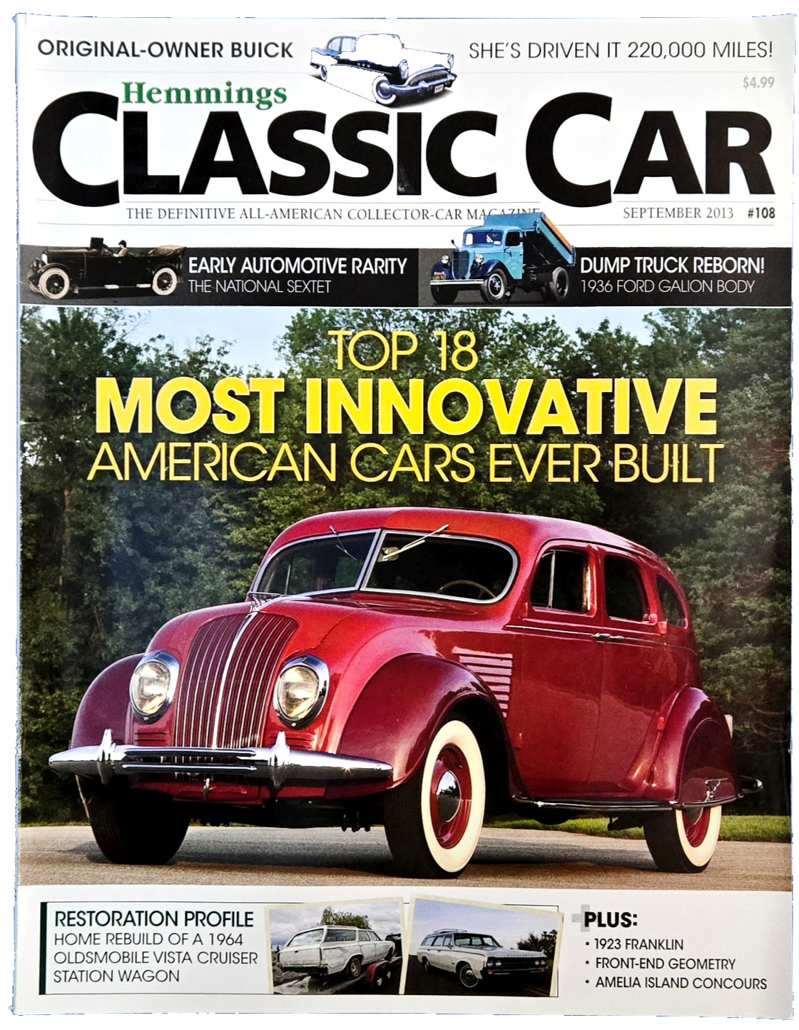 Hemmings Classic Car Magazine: Top 18 Most Innovative American Cars Sept 2013