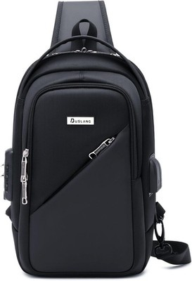 DUSLANG Sling Backpack Crossbody Chest Bag USB Port Travel Hiking
