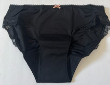 Victoria's Secret Body By Victoria Lace Trim Period Panty Bikini Size L Black