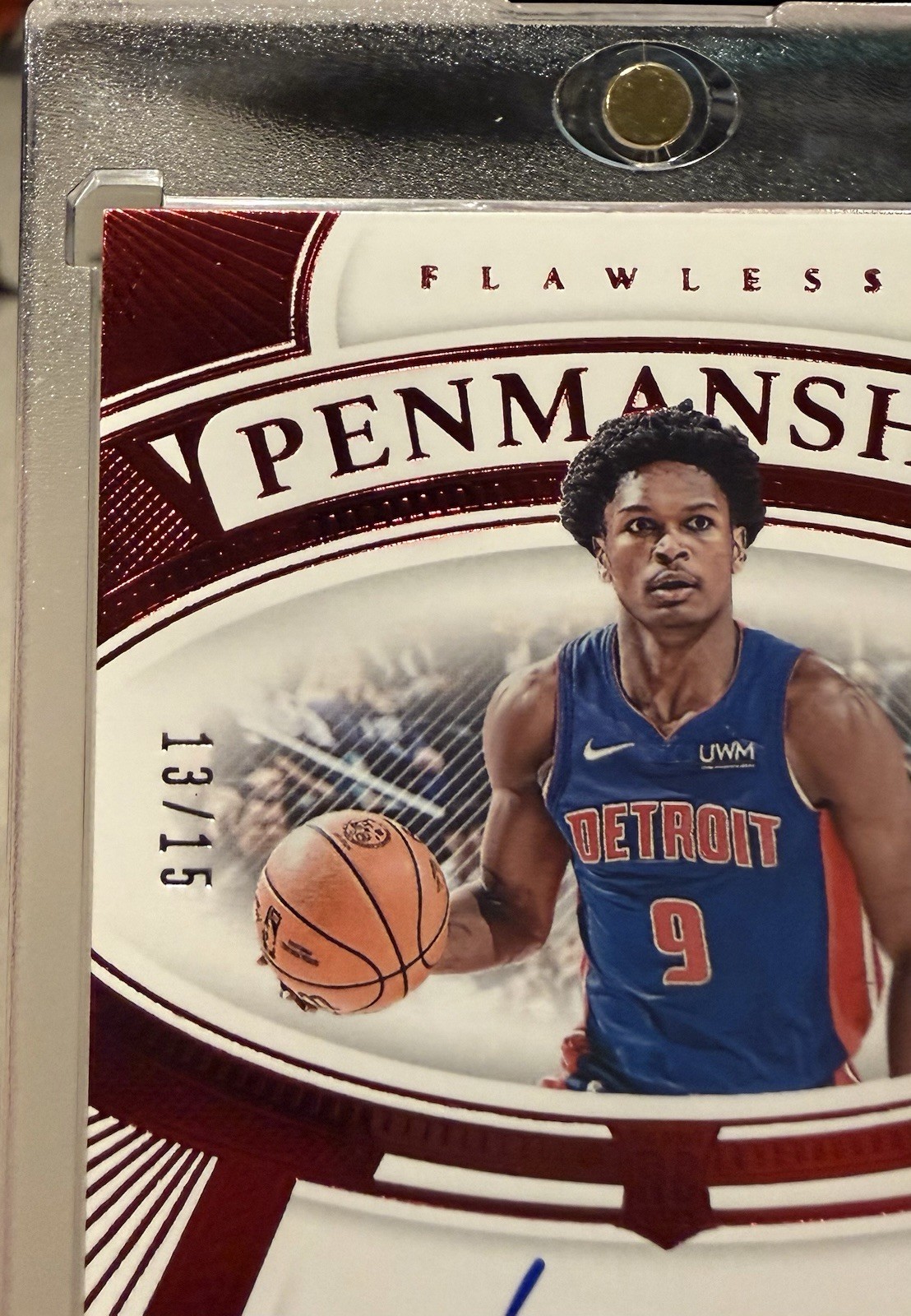 Ausar Thompson 2023-24 Panini Flawless Penmanship Ruby Auto /15 MINT! Pistons view 2