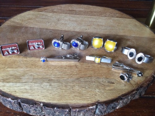 Lot Of Vintage Cuff Links, Tie Clips, Tie Pins