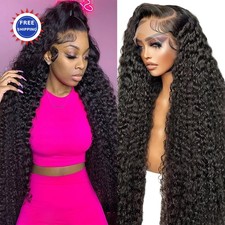 JTMMP 13x6 Deep Wave Lace Front Wigs Human Hair 200 Density 26 Inch Curly Wig