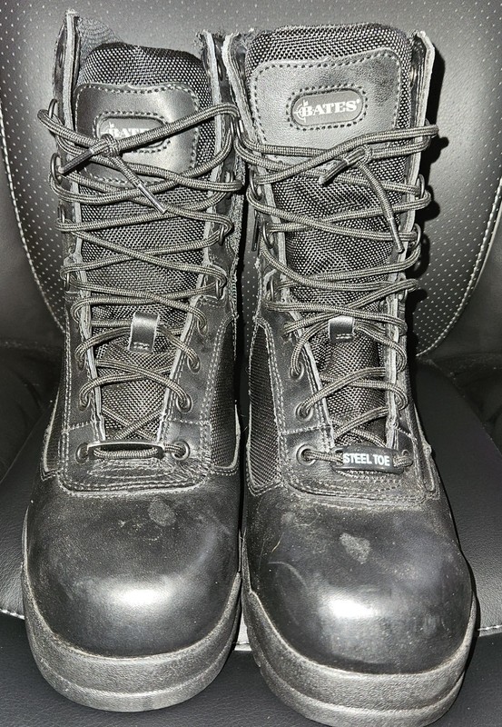 Mens Bates Tactical Black Military Steel Toe Boots Side Zip ASTM F2413-11 Size 9