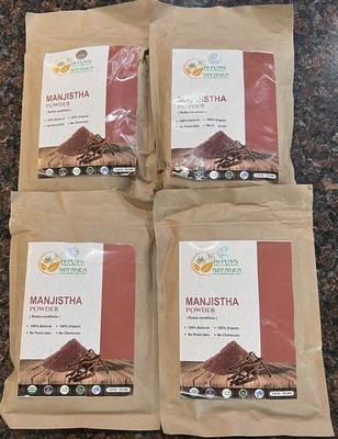 Organic Manjistha Powder Rubia Cordifolia Detox  Blood Purifier -4Pack 5.30oz Ea