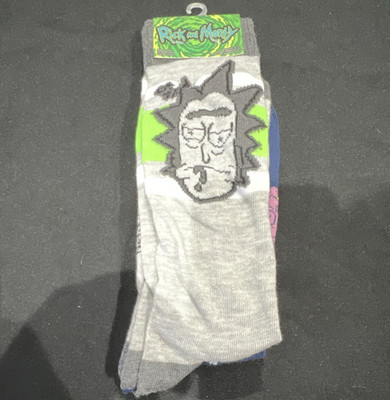 Rick and Morty Novelty Socks Multicolor Size 6-12 Cartoon (2 pack)