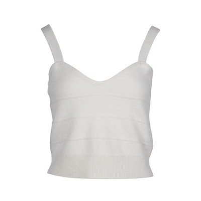 Sandro Women's Ecru Knit Wool Cropped Top Size 40 FR 12 UK 8 US SFPPU01467