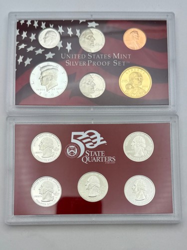 2005-S U.S. Silver Proof Set – 10 Coins w/ Original Box & COA OGP, NR.! - Picture 3 of 6