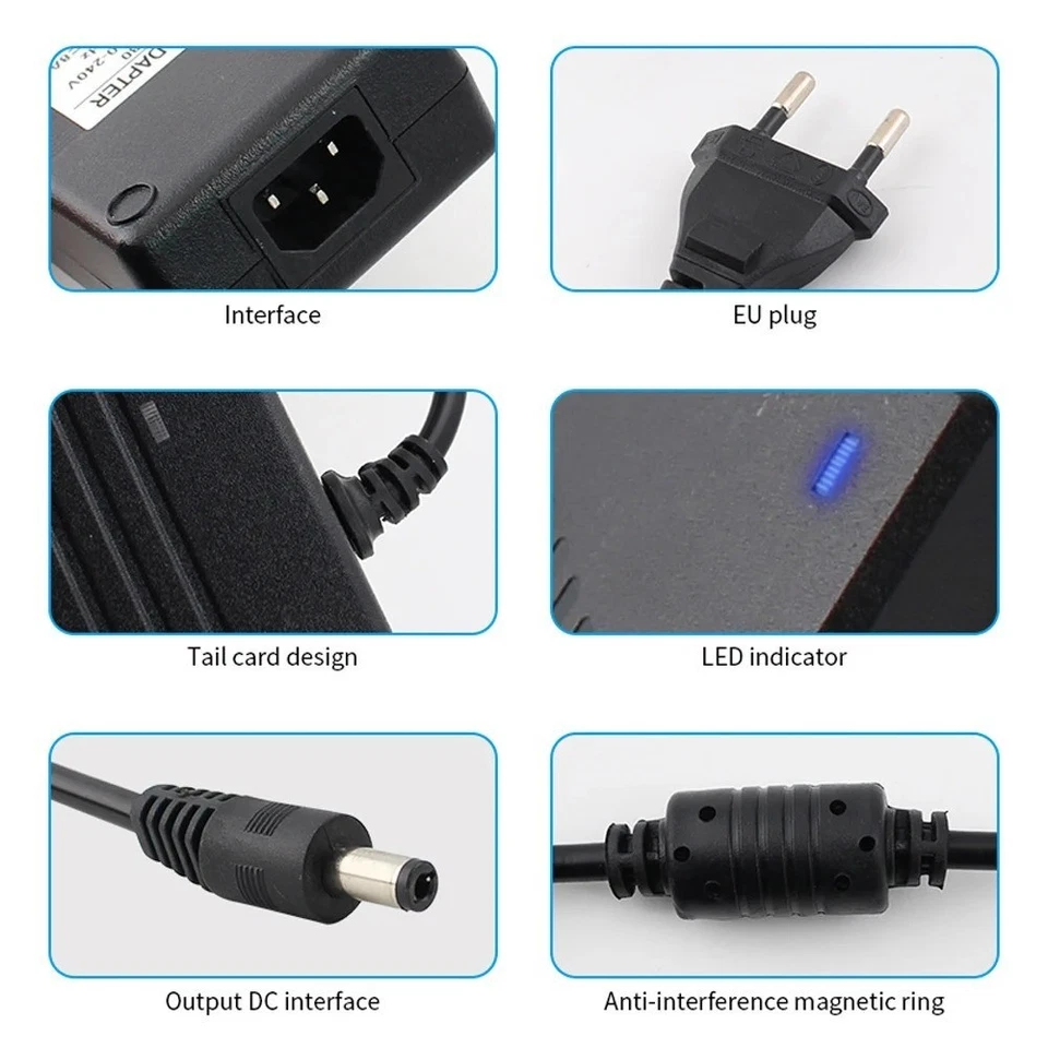 AC 110V 220V to DC 5V 12V 24V Power Adapter 1A 2A 3A 5A 6A 8A 10A for LED New - Image 3 of 4