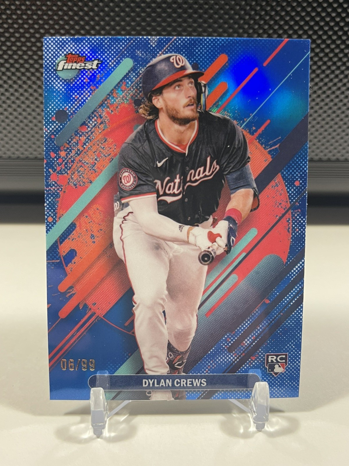 2025 Topps Finest Baseball Dylan Crews Rare Blue RC /99 #280 Nationals