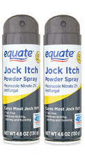  2 PACK Equate Jock Itch Relief Powder Spray Antifungal advance formula 4.6 oz