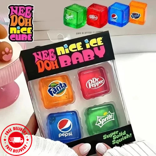 4Pcs Pack Limited Edition Fanta Sprite Dr Pepper Pepsi Squishy Fidget Stress Toy