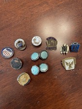 Various VTG Pins Buttons Era Unknown Lot Awards A32