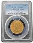1907 P $10 Indian Head Gold Eagle No Motto, PCGS AU, Low Mintage Better Date
