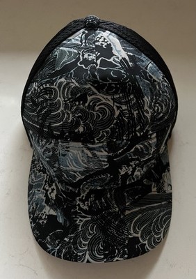 Lululemon Dash And Splash Black Blue Wave Print Mesh Cap One Size Adjustable