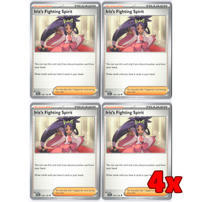 Pokémon TCG 4x Iris's Fighting Spirit 149/159 Journey Together Playset NM