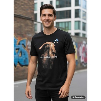 Adidas GOAT Messi Impossible is Nothing Graphic T Shirt Black Size L