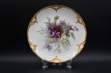 Antique KPM Berlin Hand Painted Flower & Gold Cabinet Plate 8 5/8 inches #12.