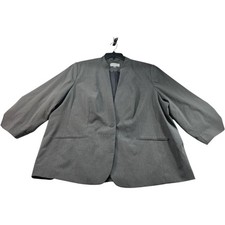 Calvin Klein Blazer Womens Plus Size 24W Gray Long Sleeve Pockets Stretch New