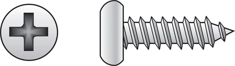 Sheet Metal Screw 6 x 1-1/2" Pan-Head, Phillips, Steel 100-PK - Hillman 823230 - Image 3 of 3