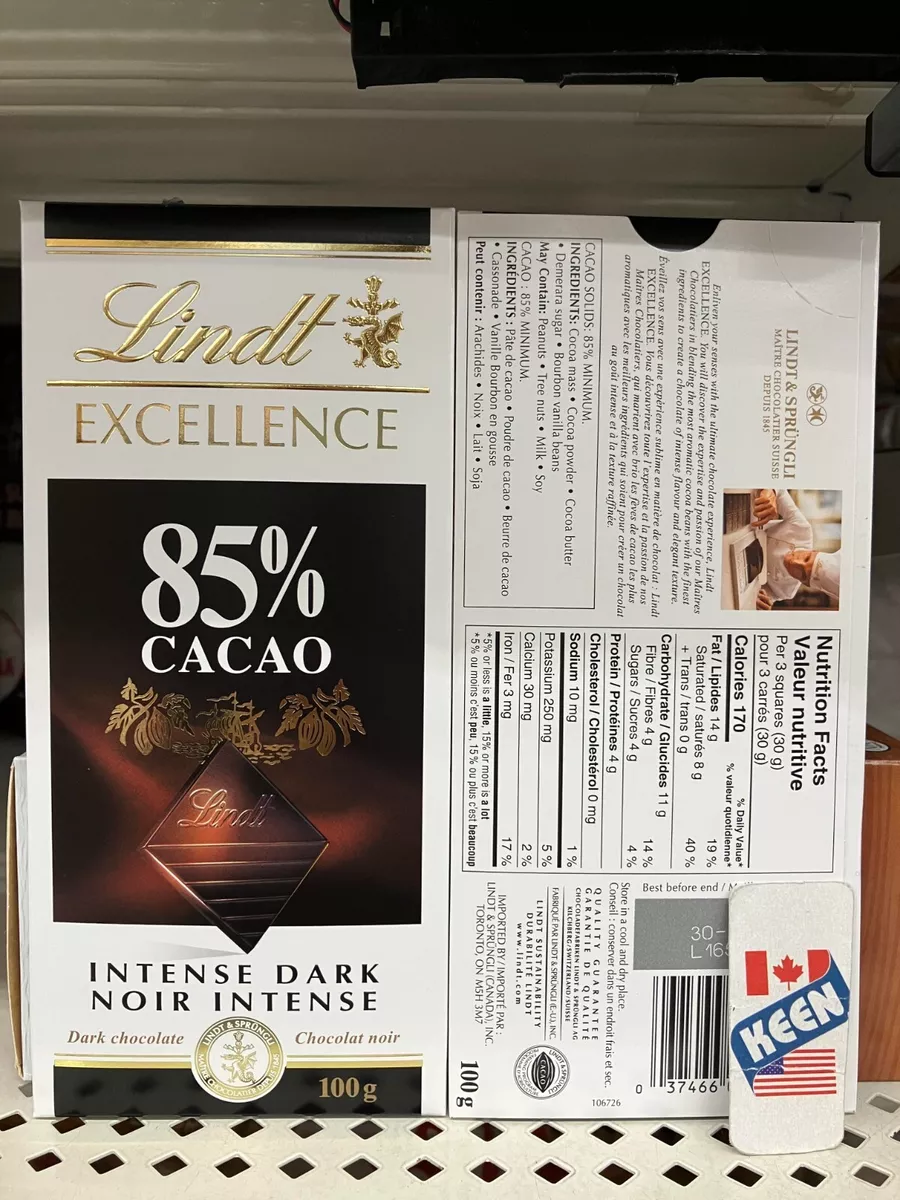 Lindt Excellence Dark 85% Cocoa Chocolate Bar 100g