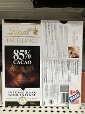 Lindt EXCELLENCE 85% Cacao Dark Chocolate Bar, 100 G, Exp:2026NO