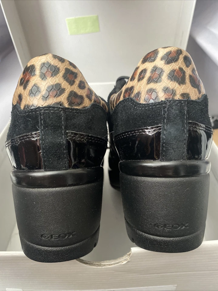 Geox Respira Women Shoes Patent Leather /Suede Shoes Booties Animal Print S 10US - Image 3 of 4