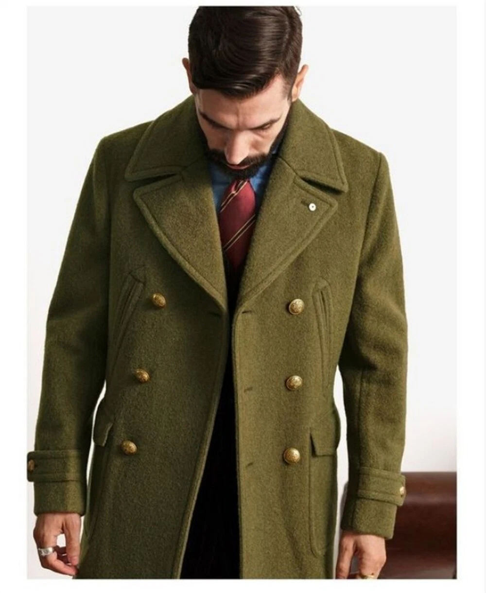 Men's Woolen Trench Coat French Business Overcoat Winter Warm Long Top Coat
Opens in a new window or
