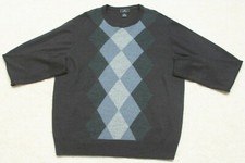 Dockers Navy Blue  White Sweater Crewneck Man's Acrylic Long Sleeve Large 1-642