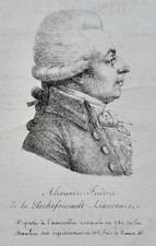 ALEXANDRE FREDERIC LA ROCHEFOUCAULT LIANCOURT 1747-1827 PORTRAIT ENGRAVING 19th century