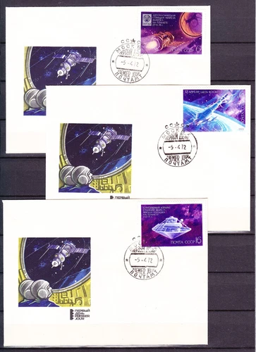 Russia, 1972,  3 FDC, Space, Michel 3996-3998