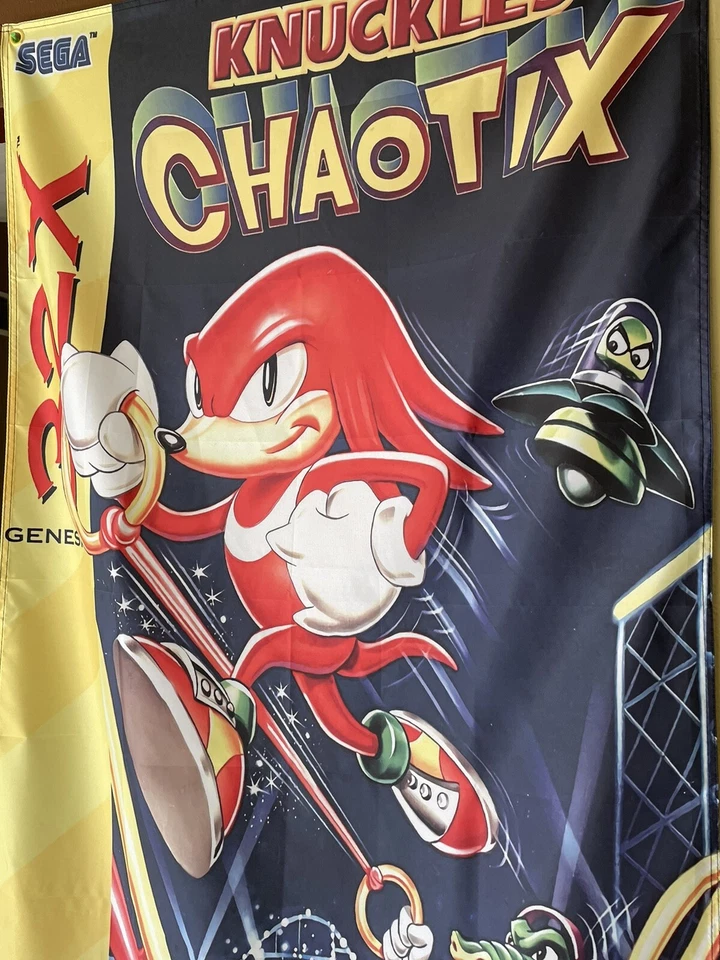 Knuckles Chaotix 5ft Flag Sega Genesis 32X 1995 Banner Poster Sonic The Hedgehog - Image 2 of 3