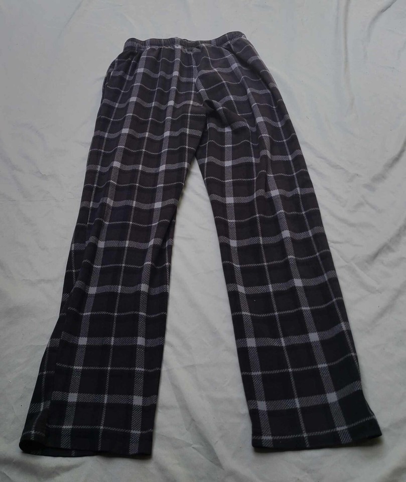 Men's Black Plaid Pajama Lounge Sleep Pants Size Small RN#73277 Croft ...