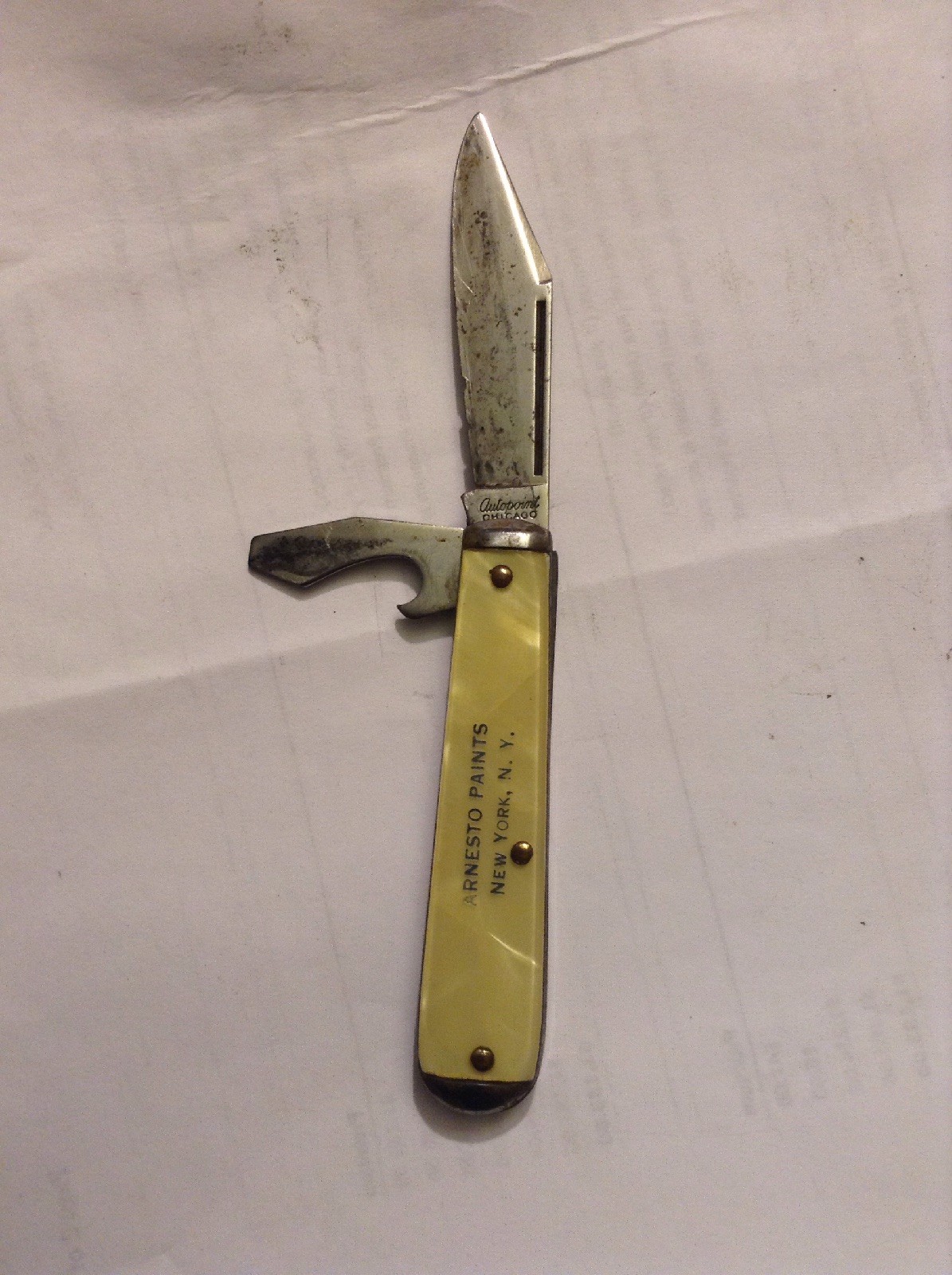 Vintage Autopoint 2 Blade Pocket Knife Chicago USA N.Y. Advertising eBay