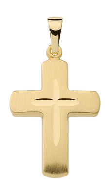 Kreuz Anhänger - Weissgold - Mit Kette