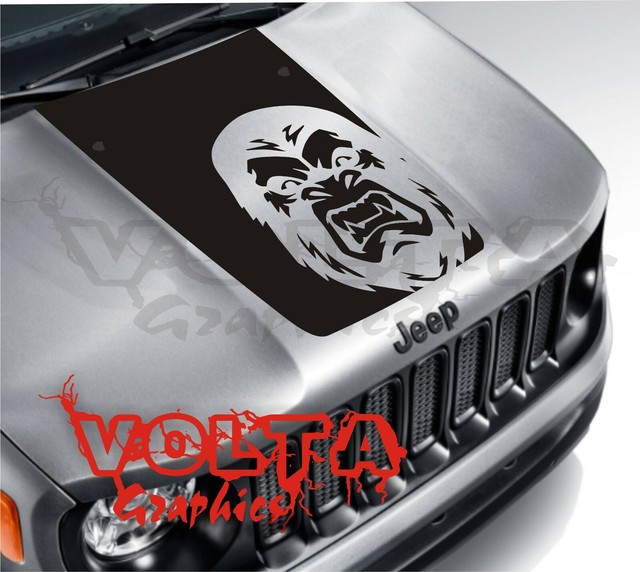 Vinyl Hood Decal Compatible with Jeep Renegade Blackout Bigfoot