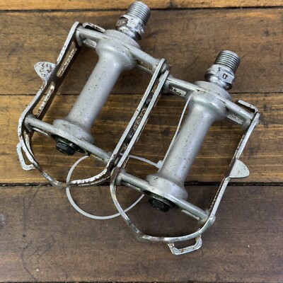 パーツ 1959 CAMPAGNOLO RECORD Road Pedals Campagnolo Record Pista Pedals NOS - Classic Steel Bikes