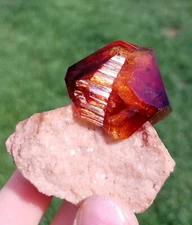 Arcanite Lab Grown Crystals Red-Brown Twinned Crystals From Poland     5.6 Cm's