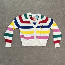 Women's Disney 100 Retro Reimagined Striped Graphic Cardigan Pick Your Size 