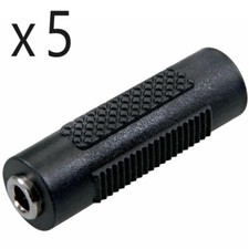 5 Pack - 3.5mm 1/8" Aux Stereo Female to Female F/F Audio Coupler Adapter Jack