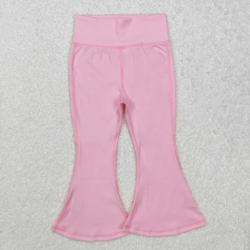 Sibling Baby Girls Solid Color Yoga Active Wear Bell Bottom Pants - Picture 19 of 19