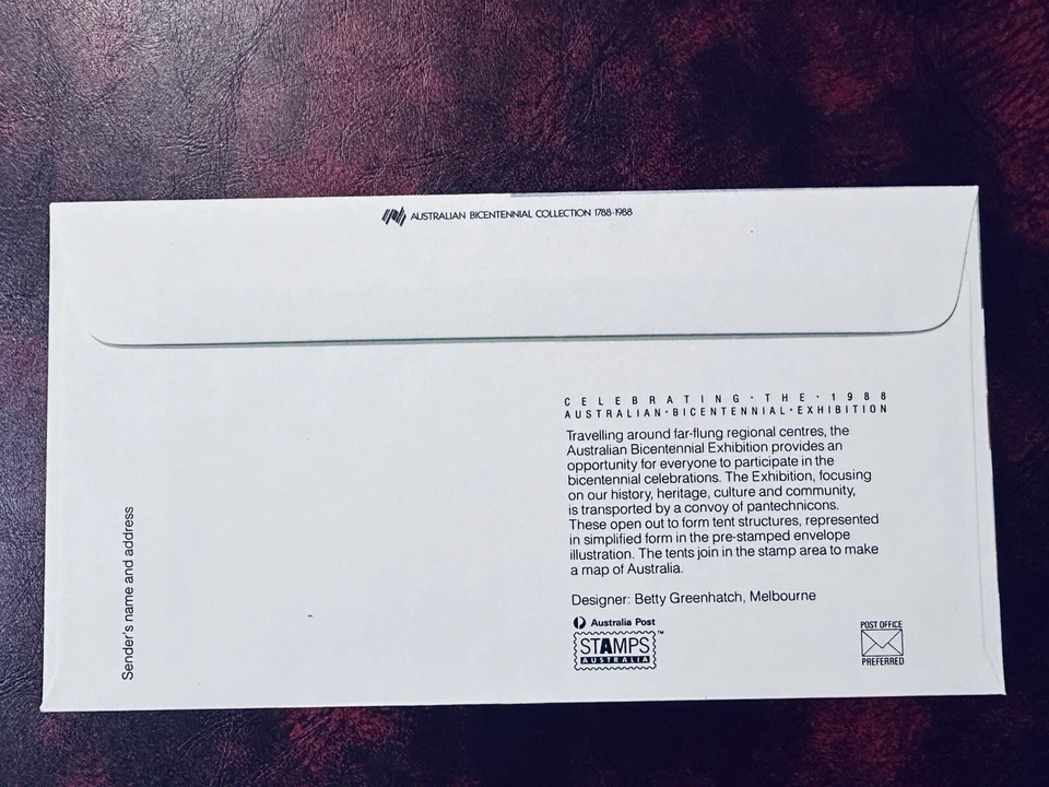 AUSTRALIA 1988 FDC BICENTENNIAL EXHIBITION MORPHETT VALE POSTMARK - Image 2 of 2