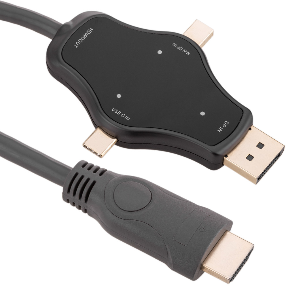Cable conversor adaptador 4K de DisplayPort Mini DisplayPort y USB-C a HDMI...