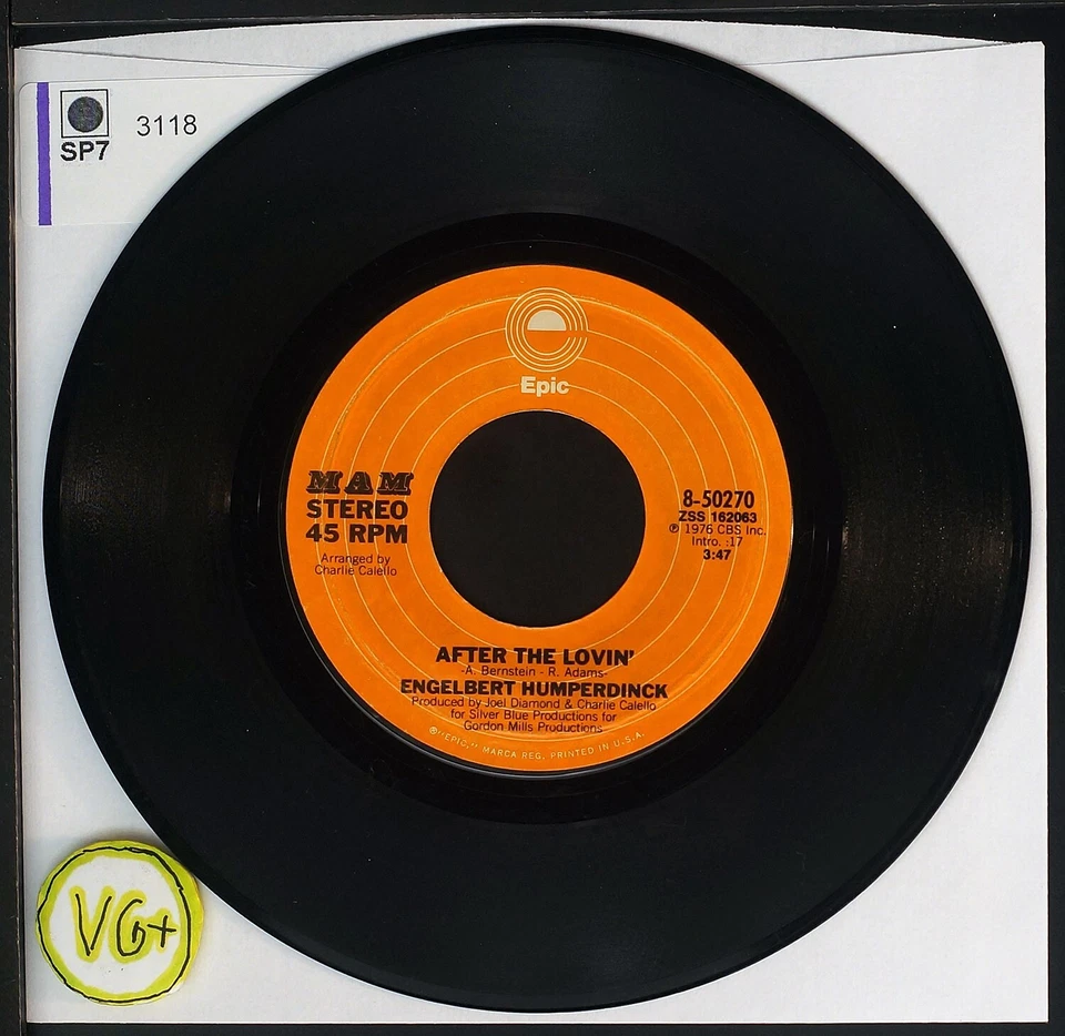 Engelbert Humperdinck - After The Lovin' - 7" single 45rpm record - Image 2 of 3
